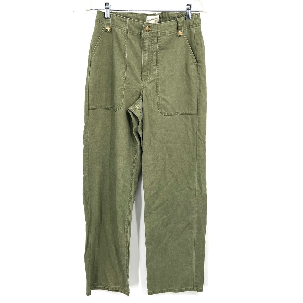 Universal Thread army green high rise wide leg jeans casual retro 6 - Picture 12 of 12